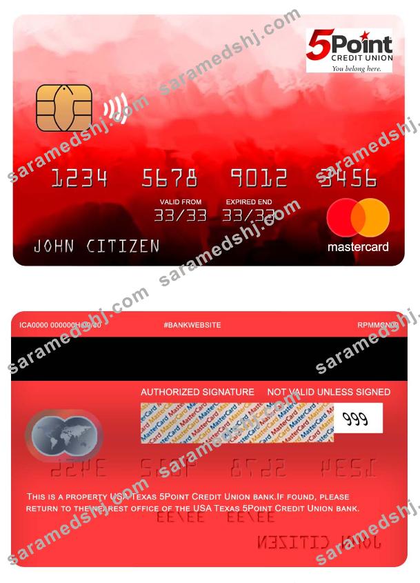 USA Texas 5Point Credit Union bank mastercard